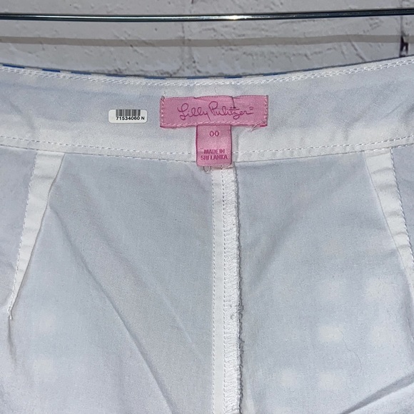 Lilly Pulitzer 00 super cute blue white checkered skort ruffle bottom summer - Picture 5 of 7